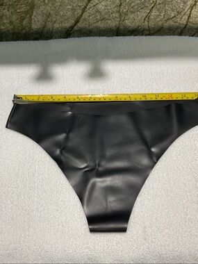 Black Latex High-Cut Bikini Bottom